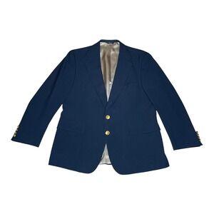 VTG USA Polo University Club Ralph Lauren Mens Navy Wool Gold Button Blazer 40R
